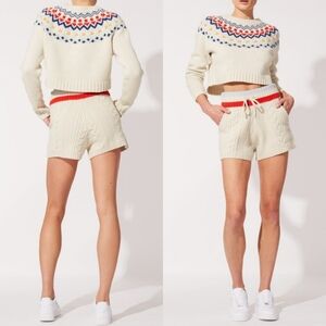 NWT Solid & Steiped The Charlie Cable Short - Eggshell